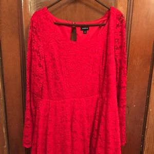 Red lace dress